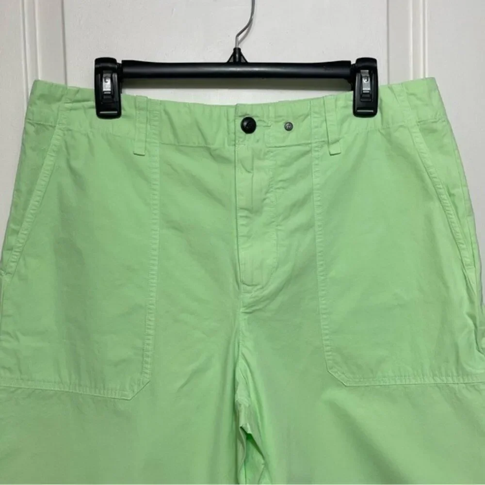Rag & Bone Cliffe Peached Cotton Field Shorts in Green Size 33
